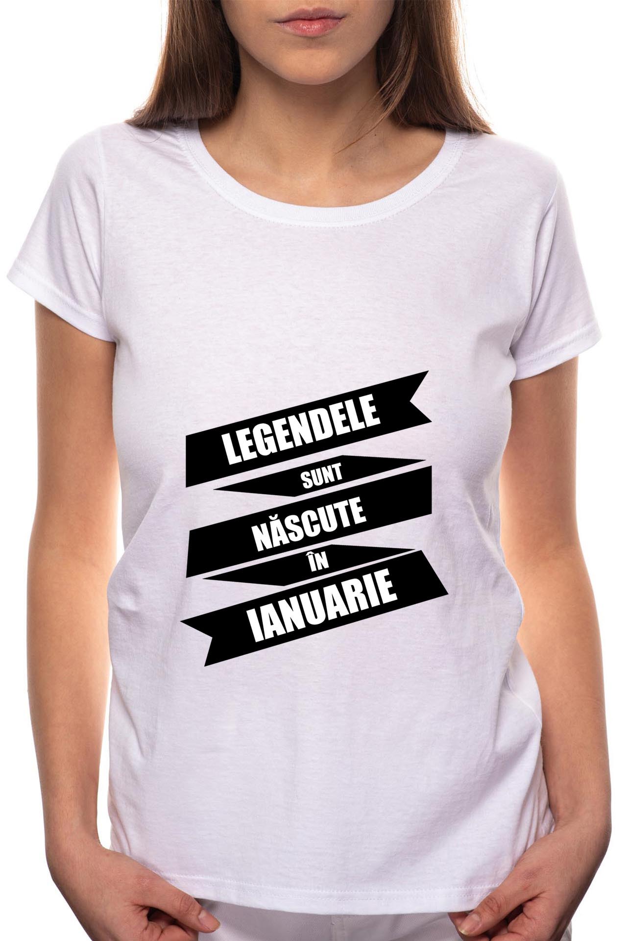Tricou dama, Nascute In Ianuarie, 100% Bumbac, W87, Alb