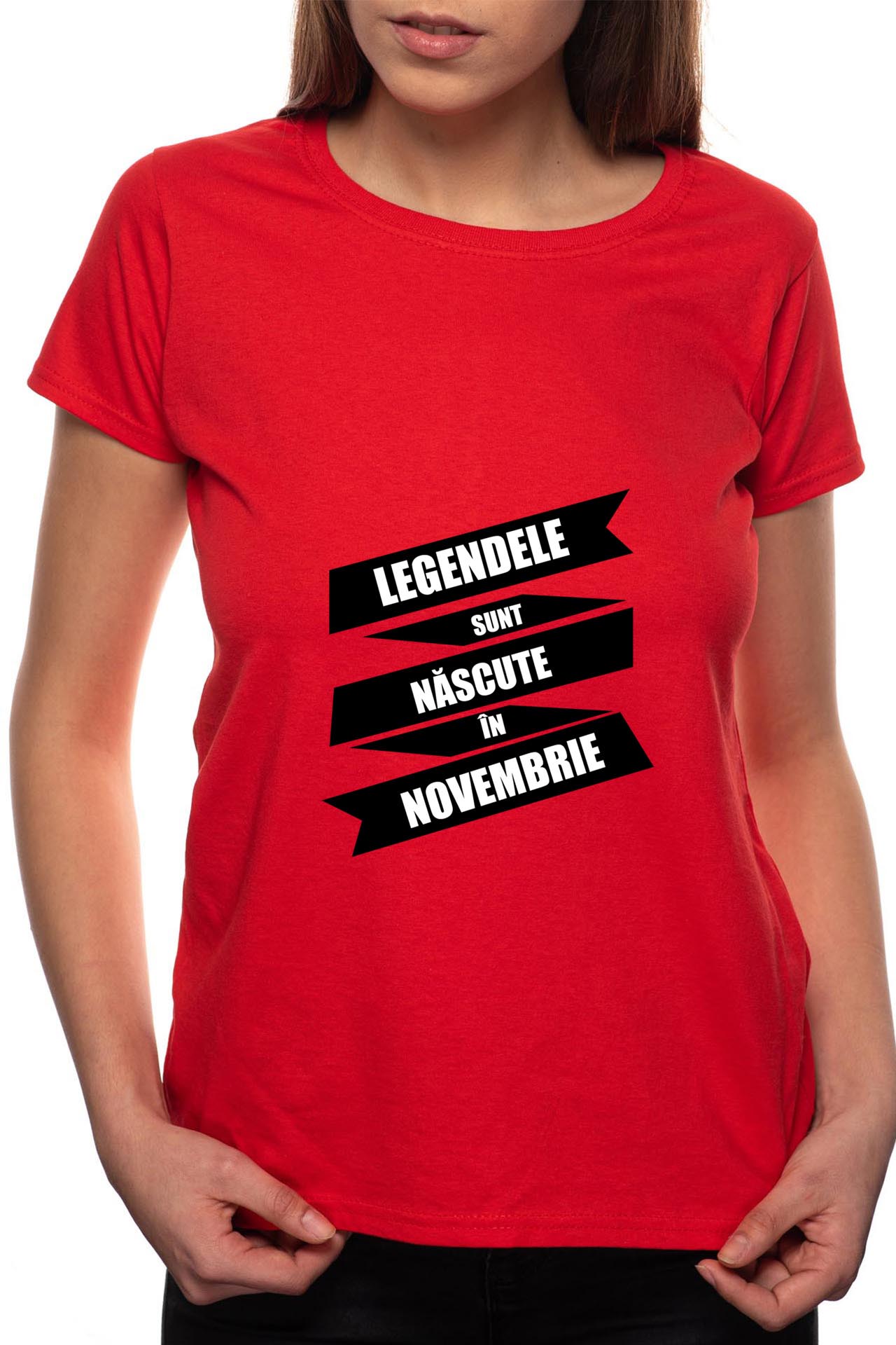 Tricou dama, Nascute In Noiembrie, 100% Bumbac, R85, Rosu
