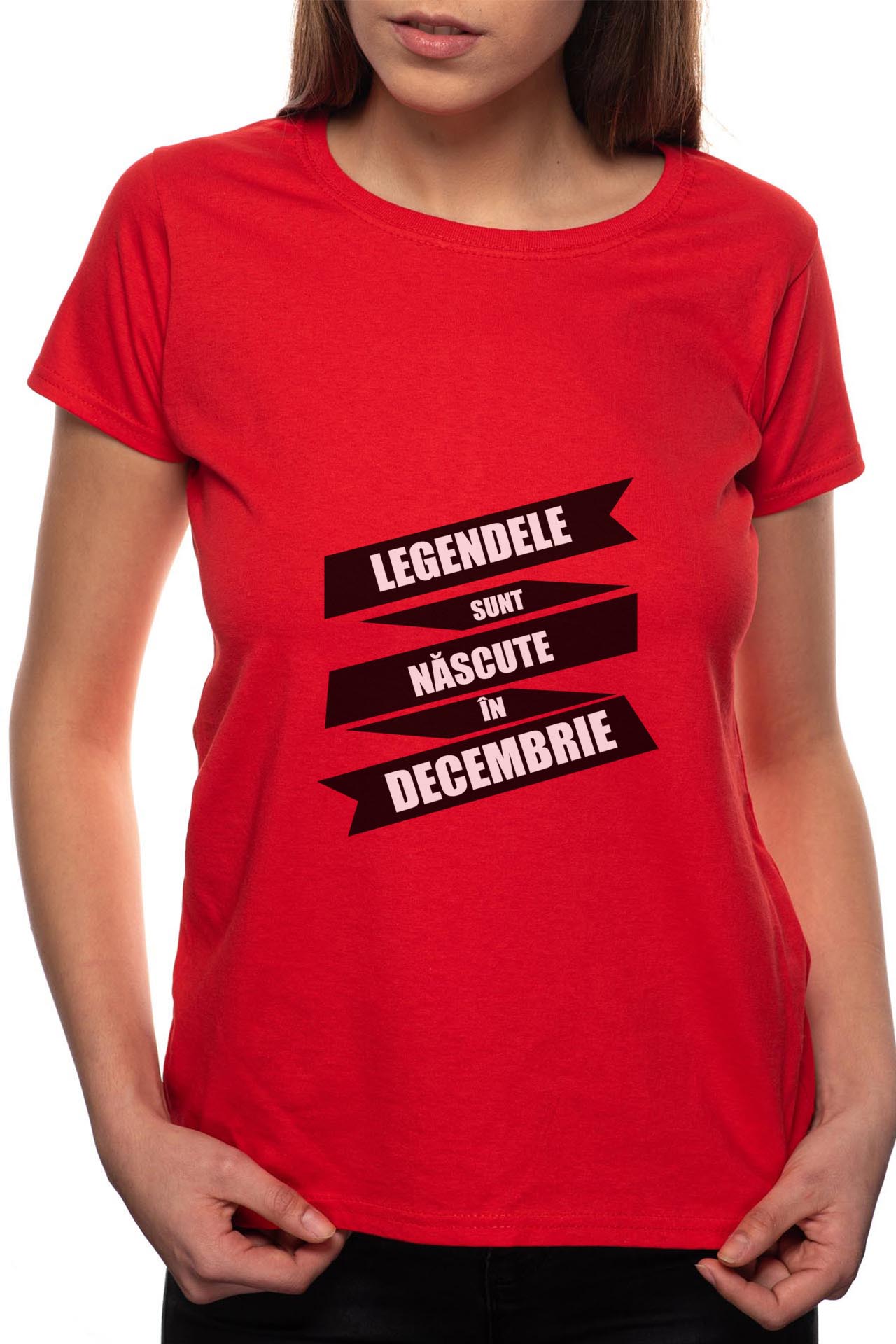 Tricou dama, Nascute In Decembrie, 100% Bumbac, R86, Rosu