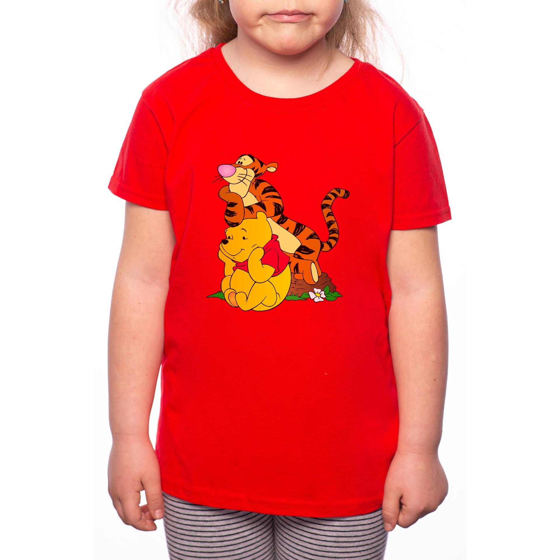 Tricou Fetita, Winnie the Pooh, 100% Bumbac, Rosu, R41