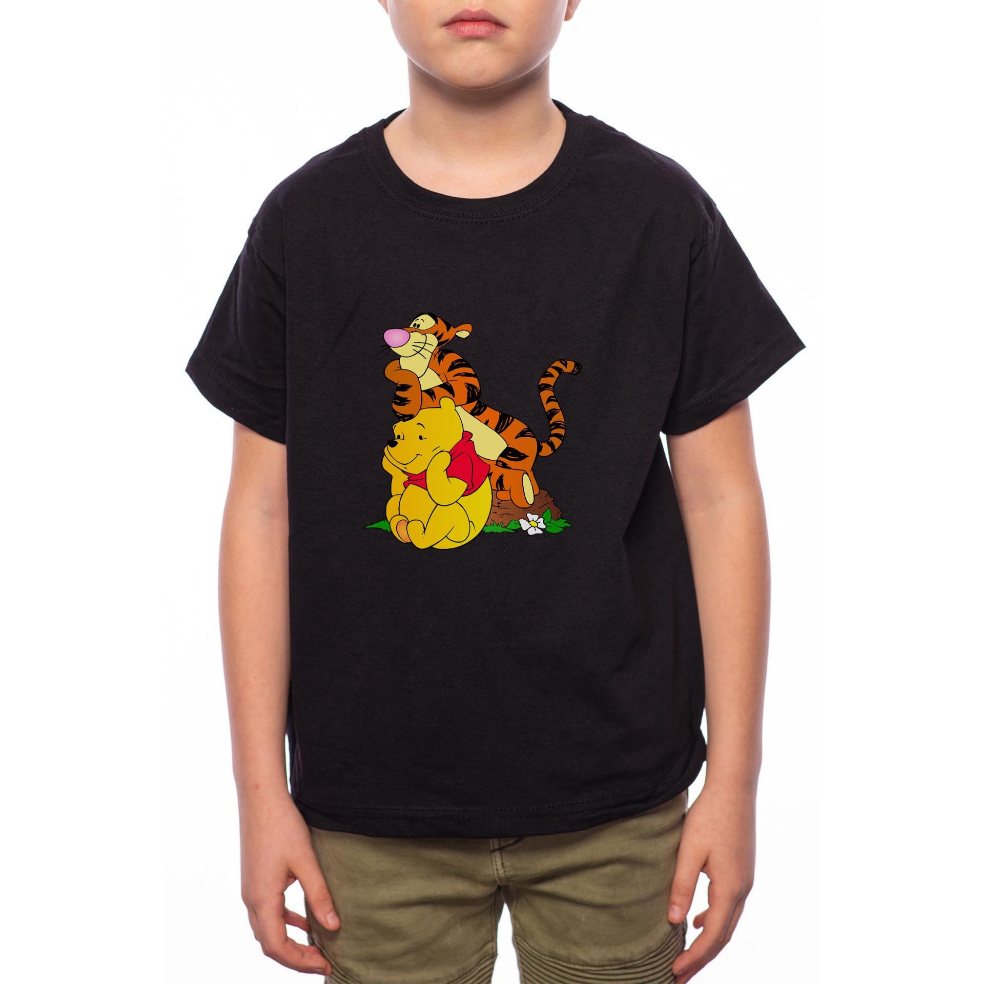 Tricou Baiat, Winnie the Pooh, 100% Bumbac, Negru, B41