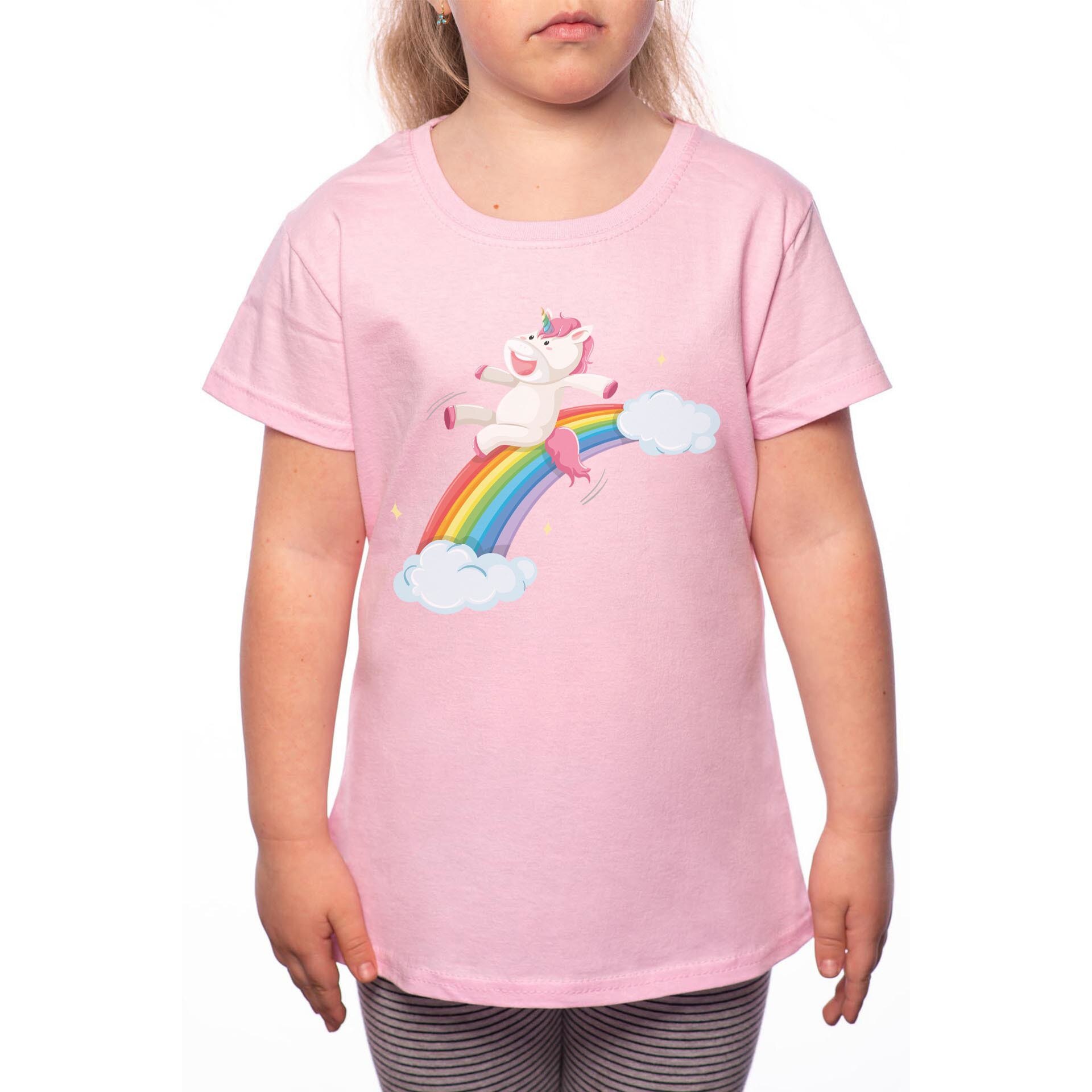Tricou Fetita, Unicorn, 100% Bumbac, Roz, P5