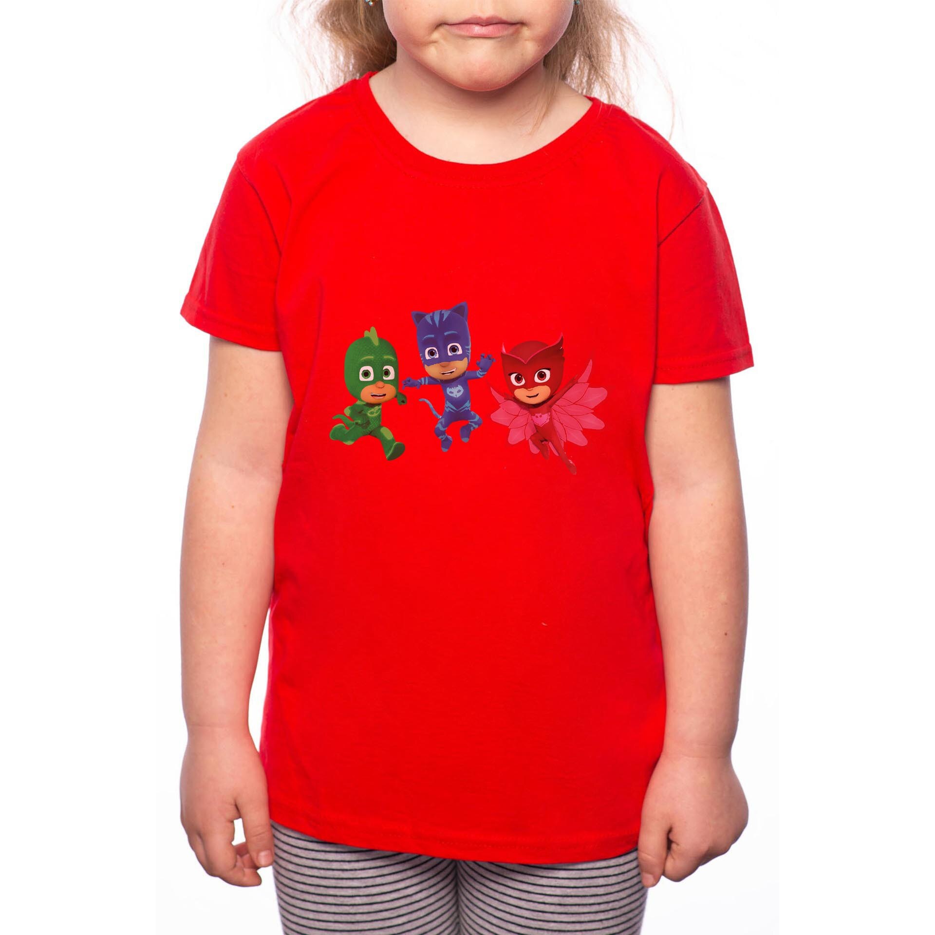 Tricou Fetita, PJmasks, 100% Bumbac, Rosu, R7