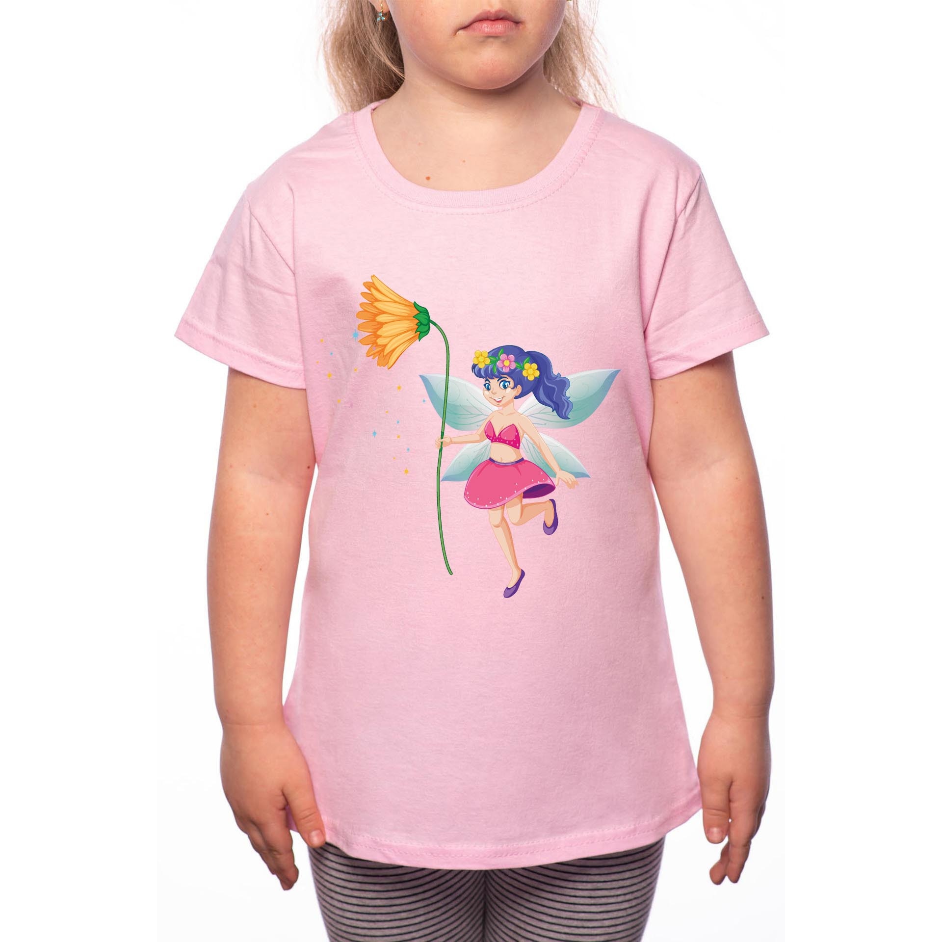 Tricou Fetita, Fairy, 100% Bumbac, Roz, P17