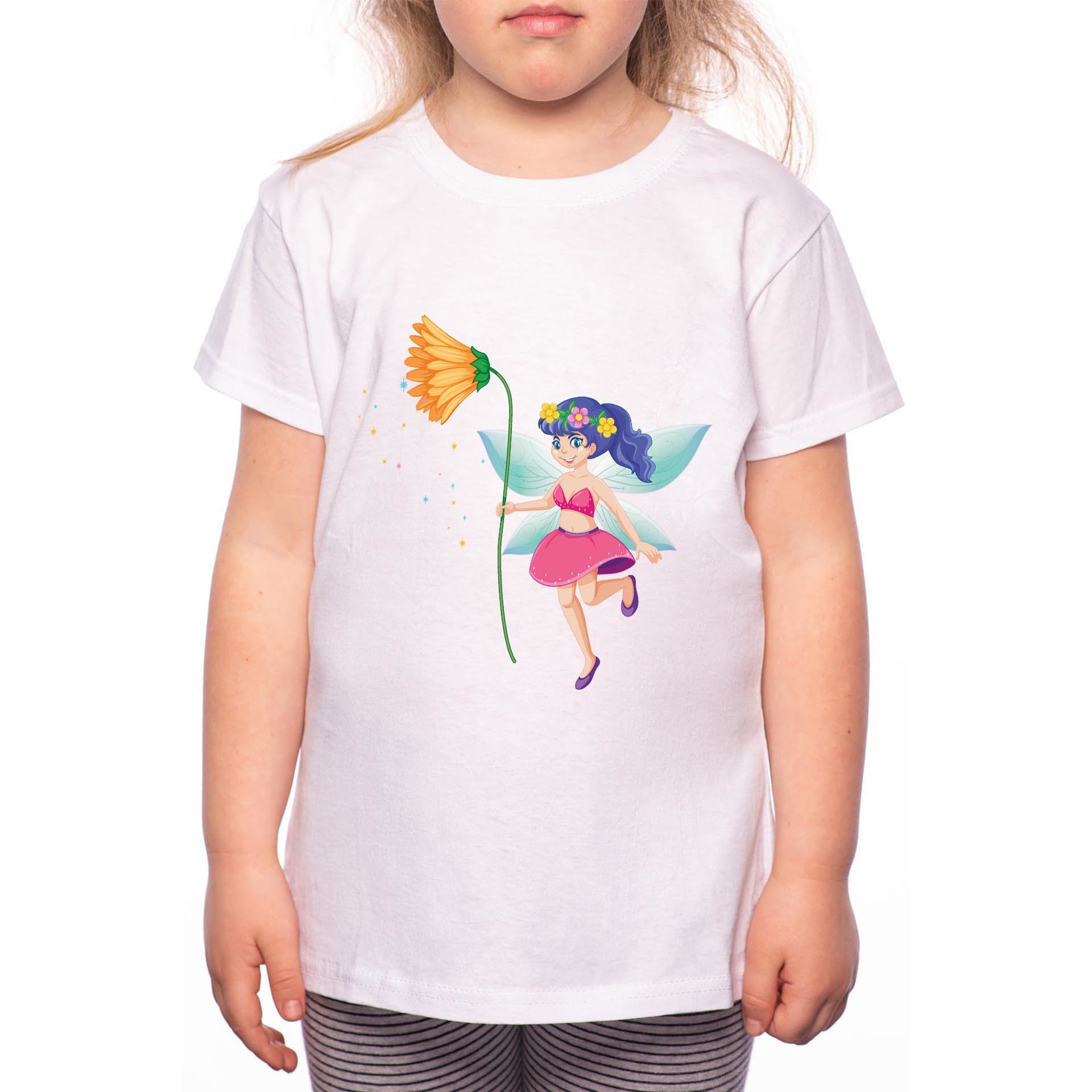 Tricou Fetita, Fairy, 100% Bumbac, Alb, W17