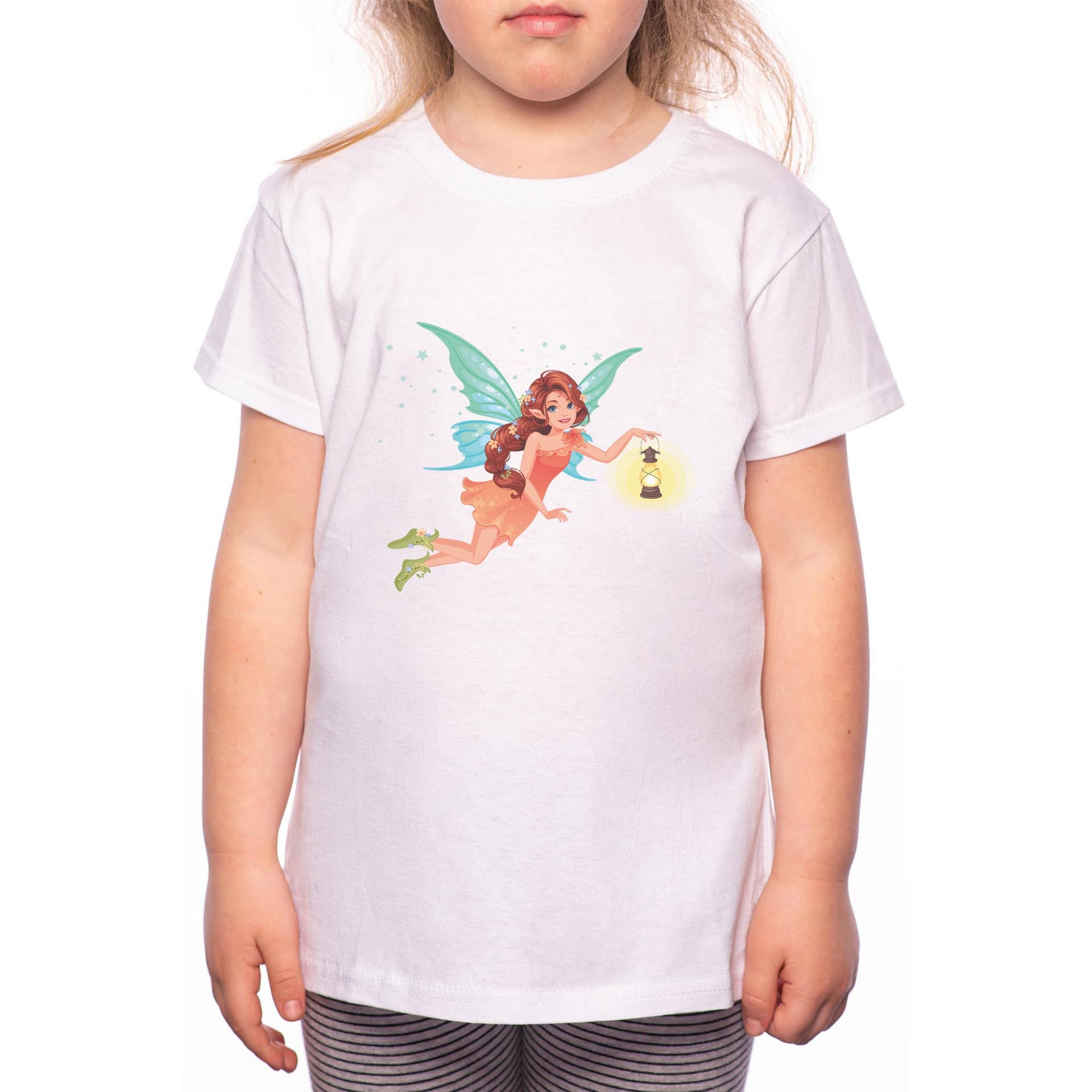 Tricou Fetita, Fairy, 100% Bumbac, Alb, W33