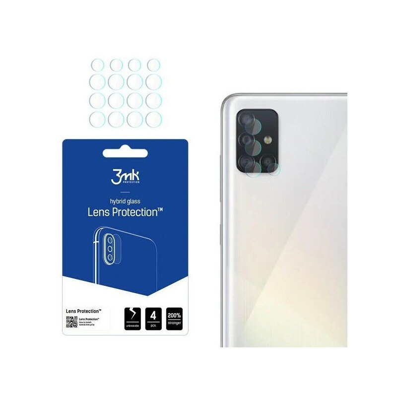 Set 4 X Folie Sticla Nano Glass 3mk Pentru Camera Samsung Galaxy A52 / A52 5g, Transparenta