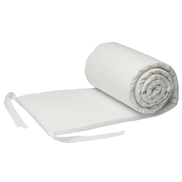 Protectie patut, Bebelusenii Concept, bumbac, alba, 60x140cm