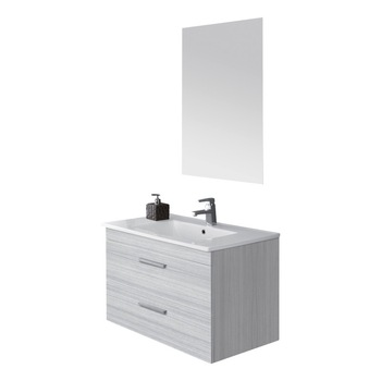 Mobilier de baie suspendat Stella 81cm Lemn Gri Mobilier de baie suspendat Stella 81cm Lemn Gri