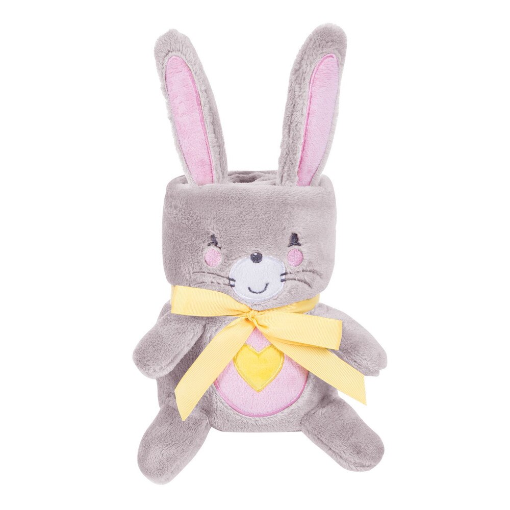 Paturica moale 75x100 cm KikkaBoo Baby blanket 3D Iepuras Roz