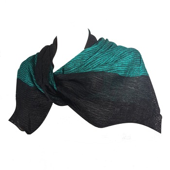 Esarfa dama, negru/ turcoaz, 170/75 cm Esarfa dama, negru/ turcoaz, 170/75 cm