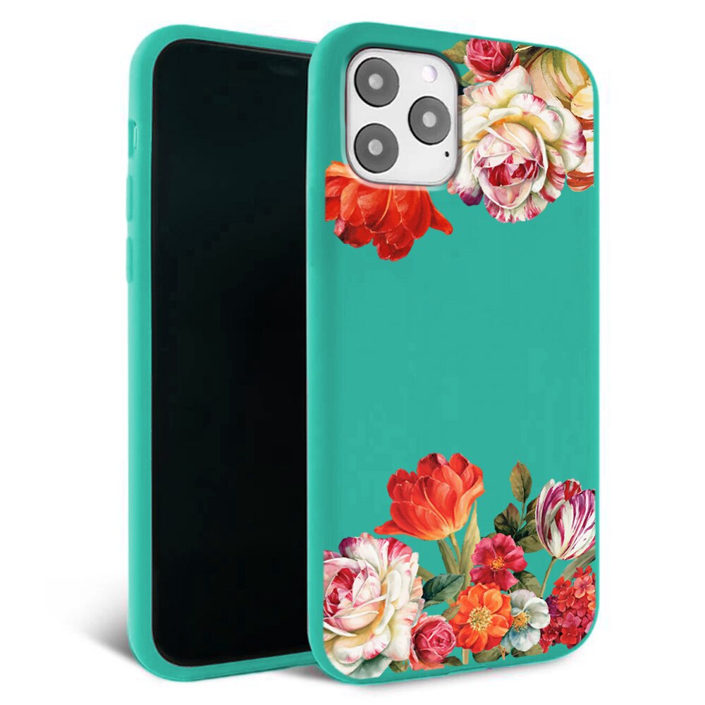 Husa pentru iPhone 11 ProMax - Silicon FlexiSoft - Flower Mint