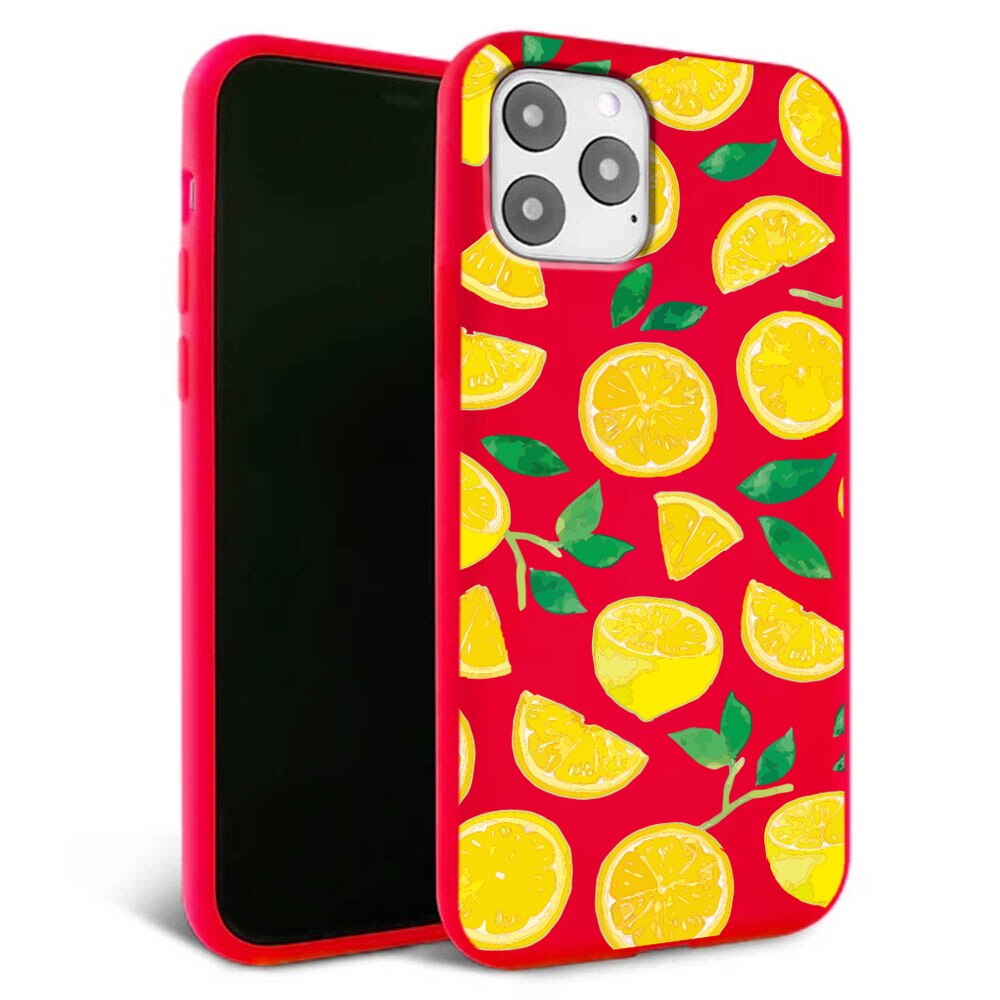 Husa pentru iPhone 11 ProMax - Silicon FlexiSoft - Lemons Rosu