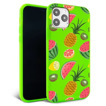 Husa pentru iPhone 11 ProMax - Silicon FlexiSoft - Fruits Verde