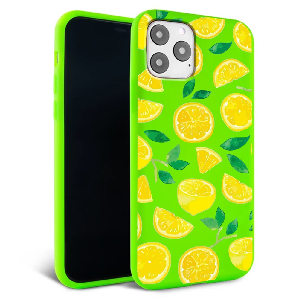 Husa pentru iPhone 11 ProMax - Silicon FlexiSoft - Lemons Verde