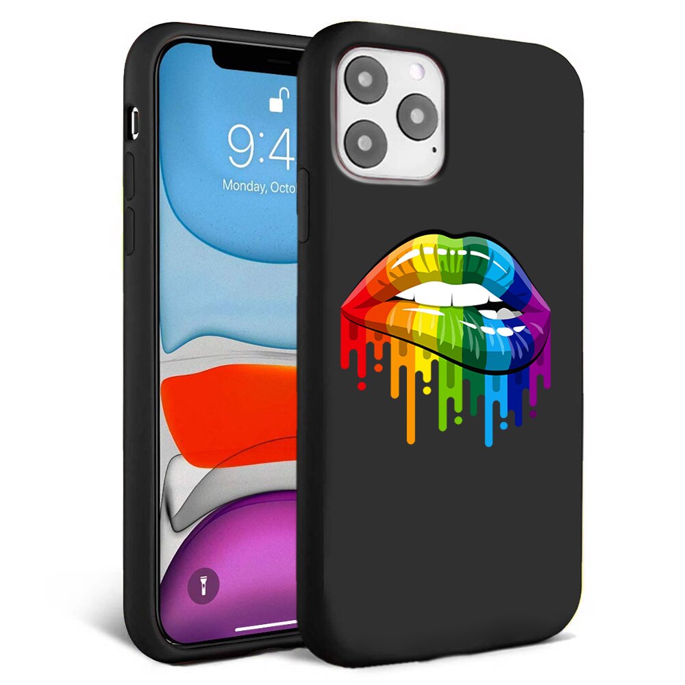 Husa pentru iPhone 11 ProMax - Silicon FlexiSoft - Lips Negru