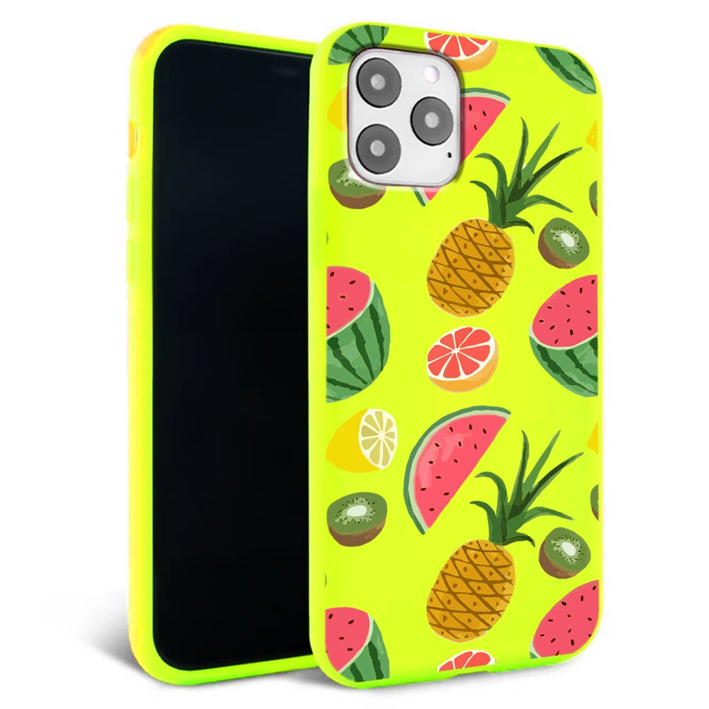 Husa pentru iPhone 11 ProMax - Silicon FlexiSoft - Fruits Galben