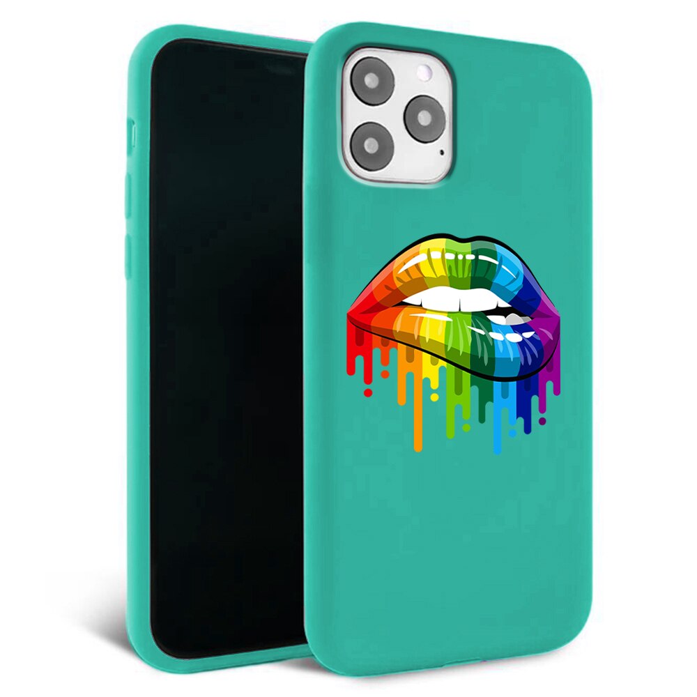 Husa pentru iPhone 11 ProMax - Silicon FlexiSoft - Lips Mint