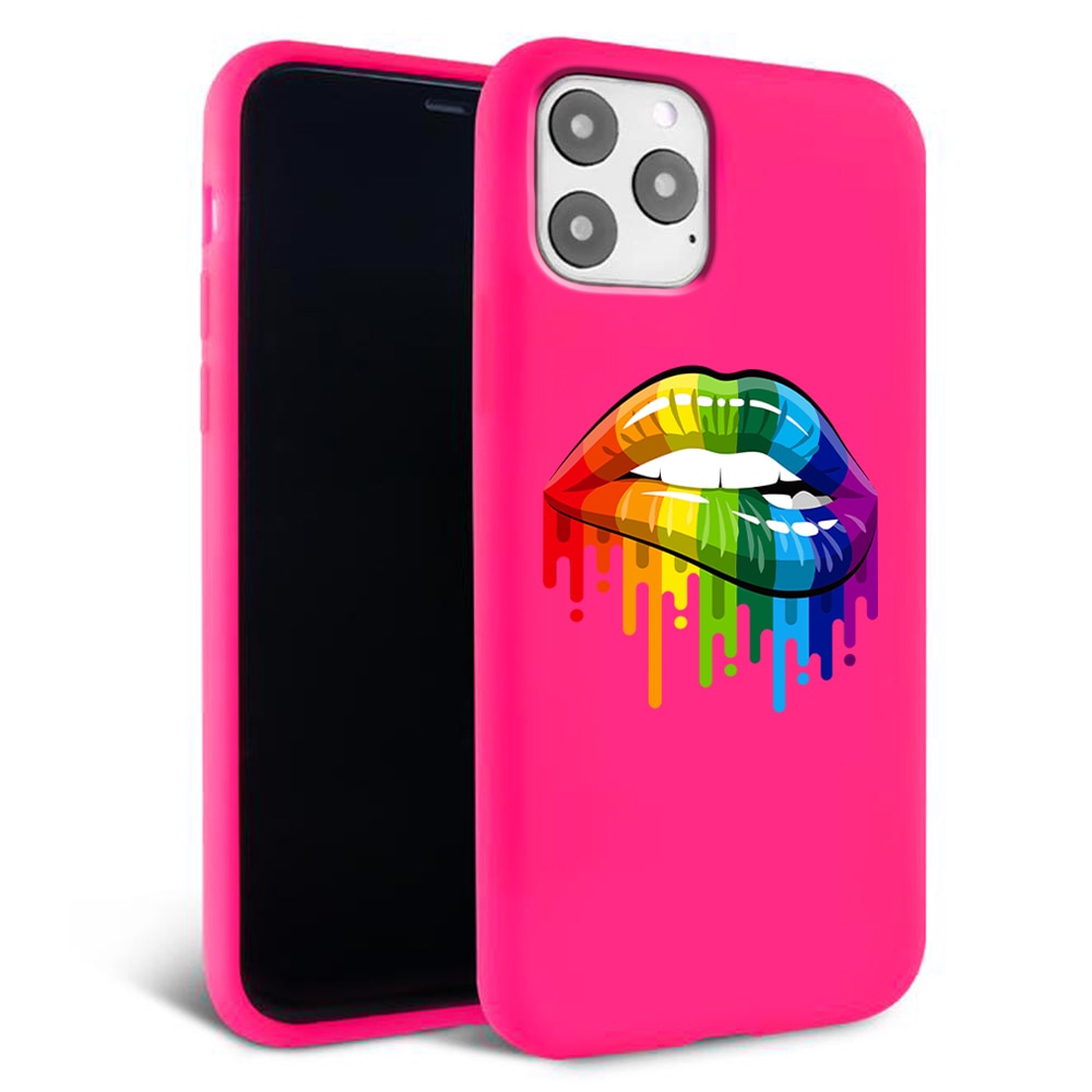 Husa pentru iPhone 11 ProMax - Silicon FlexiSoft - Lips Roz