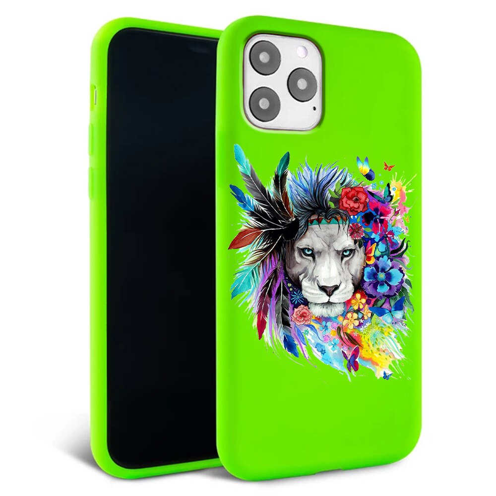 Husa pentru iPhone 11 ProMax - Silicon FlexiSoft - Lion King Verde