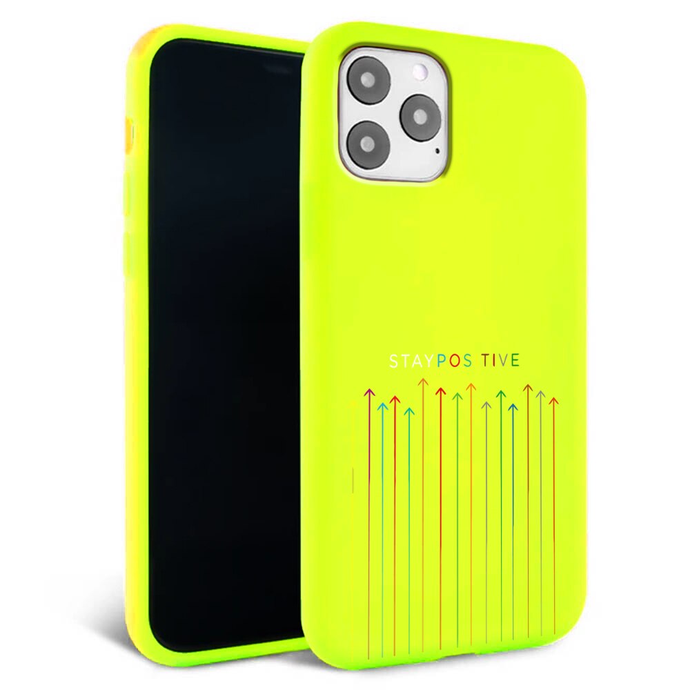 Husa pentru iPhone 11 ProMax - Silicon FlexiSoft - Stay Positive Galben