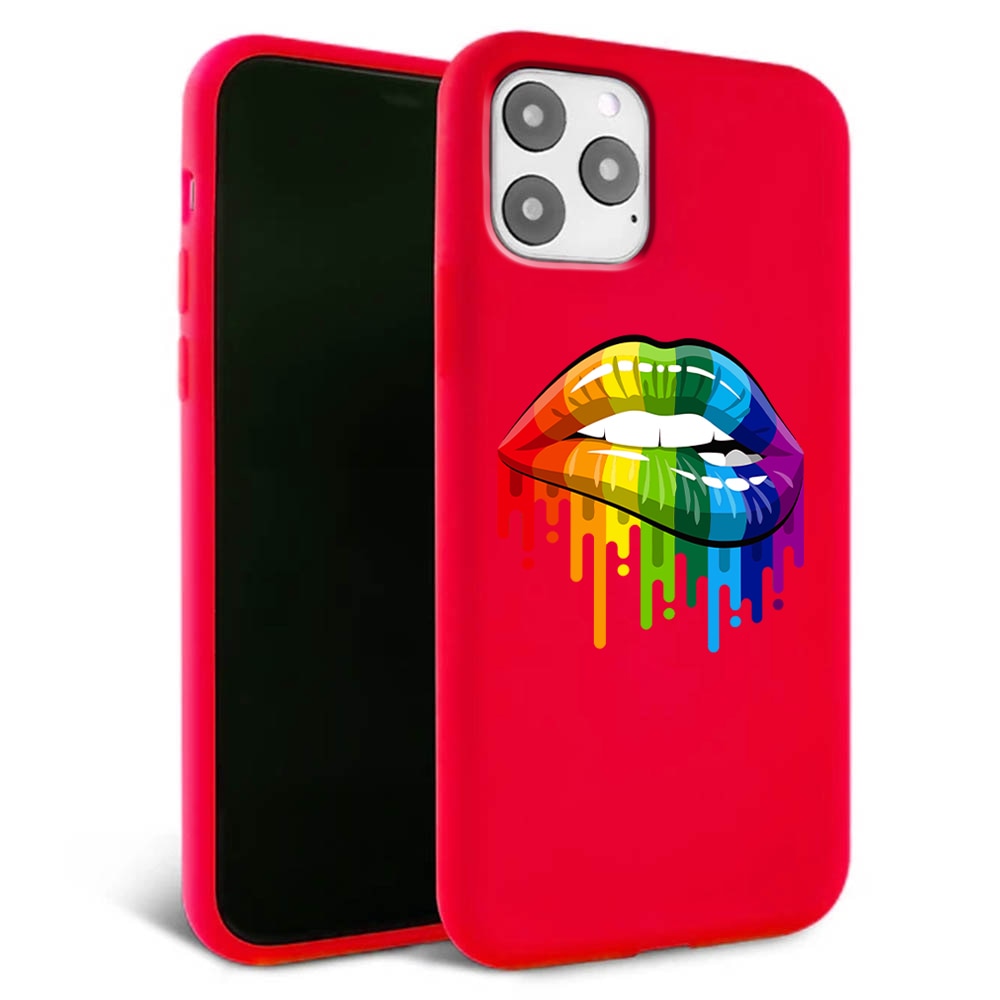 Husa pentru iPhone 11 ProMax - Silicon FlexiSoft - Lips Rosu