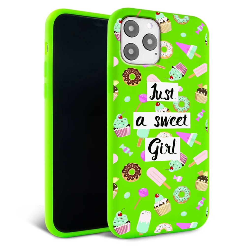 Husa pentru iPhone 11 ProMax - Silicon FlexiSoft - Sweet girl Verde