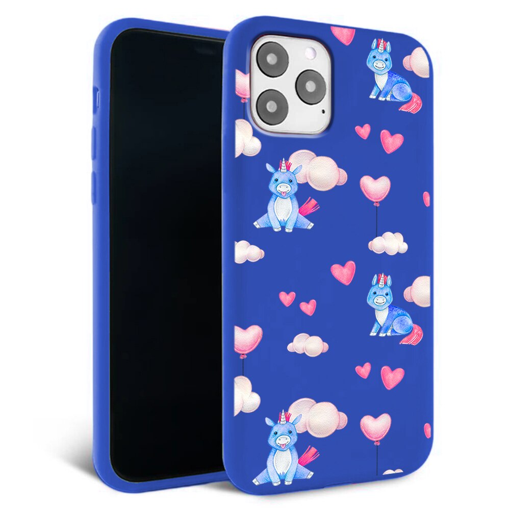Husa pentru iPhone 11 ProMax - Silicon FlexiSoft - Unicorn Albastru