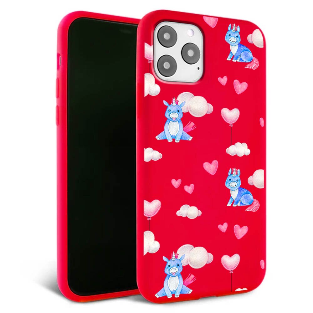Husa pentru iPhone 11 ProMax - Silicon FlexiSoft - Unicorn Rosu
