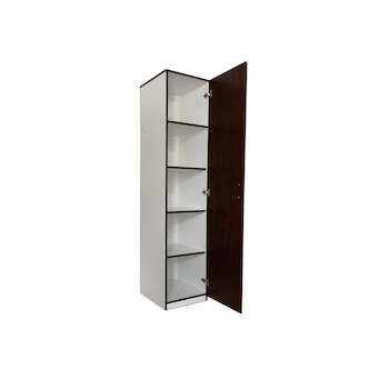 Dulap Soldat cu 1 usa si 4 polite de depozitare, Alb & Wenge , 197x45x45, Pal 18 mm Dulap Soldat cu 1 usa si 4 polite de depozitare, Alb & Wenge , 197x45x45, Pal 18 mm