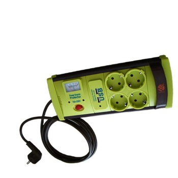 Prelungitor cu protectie la supratensiune si USB 4 Prize 5M Cablu 3X1,5, indicator tensiune(voltmetru) Prelungitor cu protectie la supratensiune si USB 4 Prize 5M Cablu 3X1,5, indicator tensiune(voltmetru)