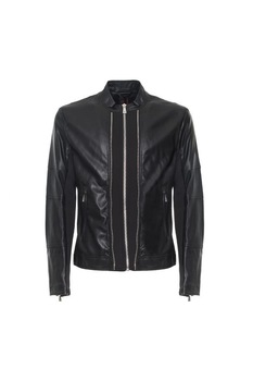 Geaca din piele ecologica Trussardi, Negru, 52 EU Geaca din piele ecologica Trussardi, Negru, 52 EU