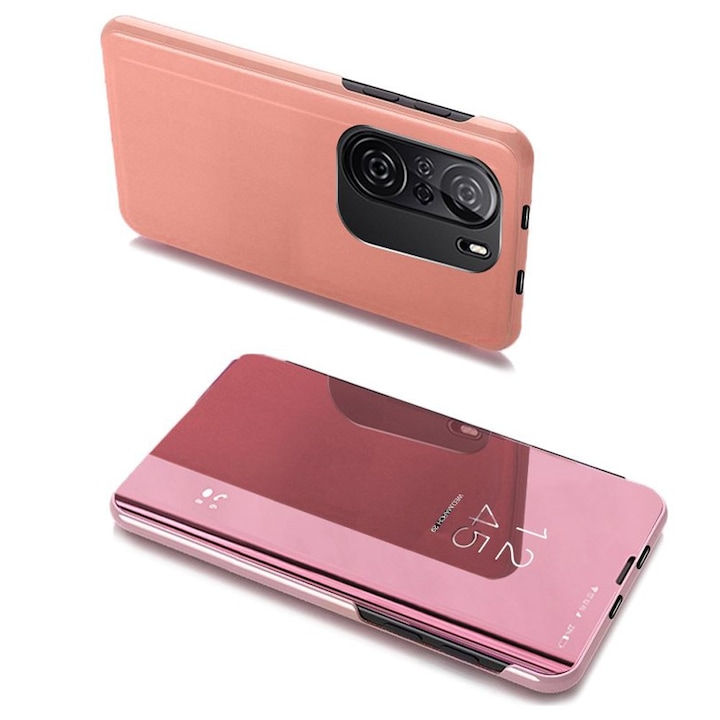 Калъф за телефон Clear View Case за Xiaomi Redmi K40 Pro+/ K40 Pro/ K40/ Poco F3, розов