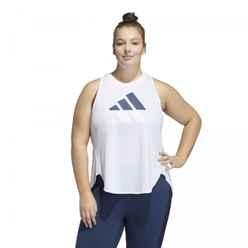 Maiou adidas 3 Bar Logo Plus Size, Alb Maiou adidas 3 Bar Logo Plus Size, Alb