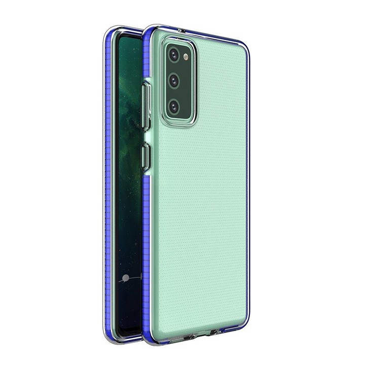Калъф за телефон Spring Case clear TPU gel за Samsung Galaxy S21 Ultra 5G, син