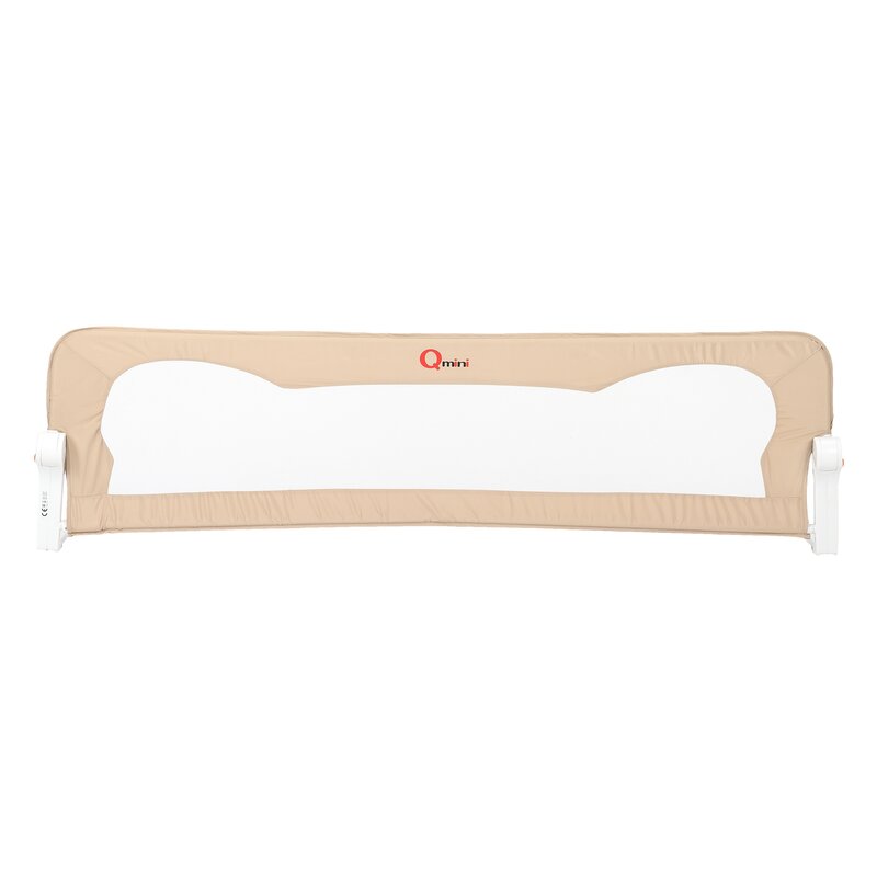 Bariera de protectie pat Qmini Rhea Beige, 150 x 42 cm, Bej