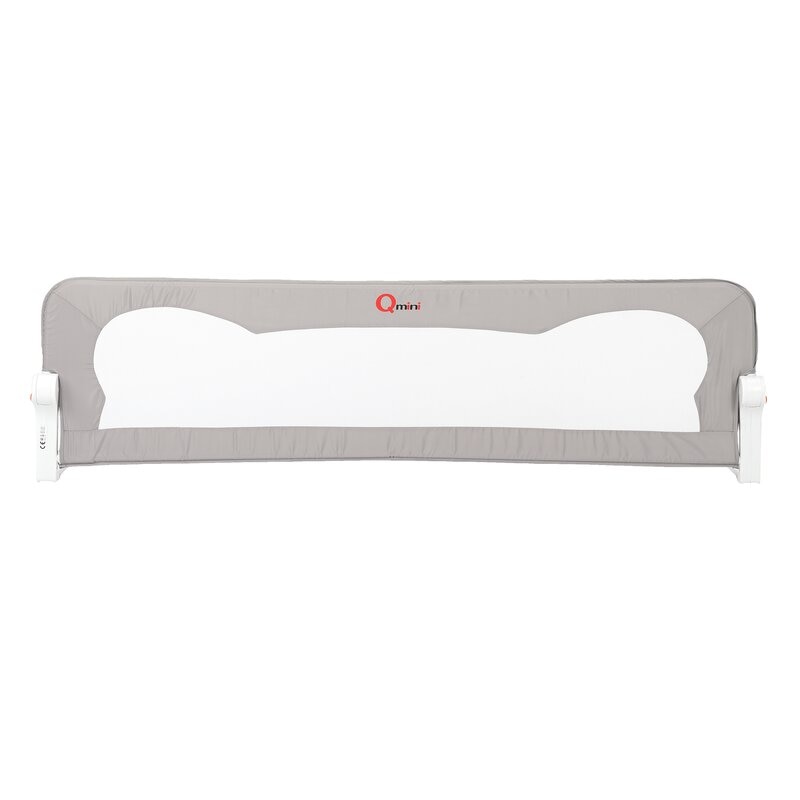 Bariera de protectie pat Qmini Rhea Grey, 150 x 42 cm, Gri