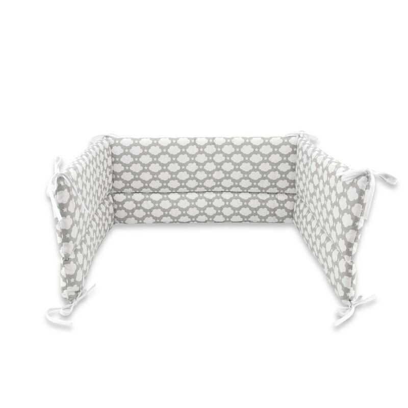 Aparatoare patut Qmini Clouds Grey, 120x60 cm, Gri/Alb