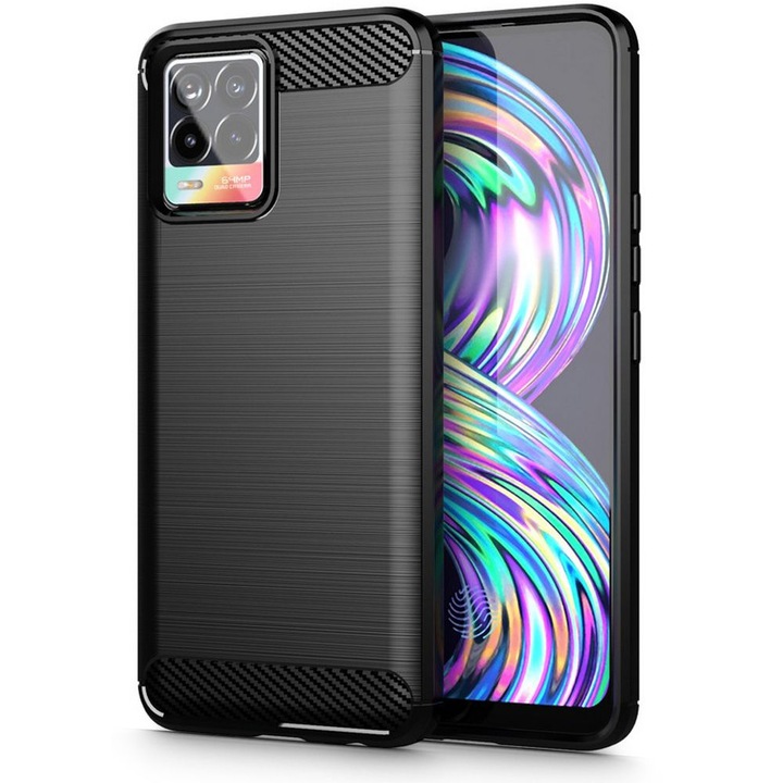 Силиконов кейс Tech-Protect TPUCarbon за REALME 8 / 8 PRO, Black
