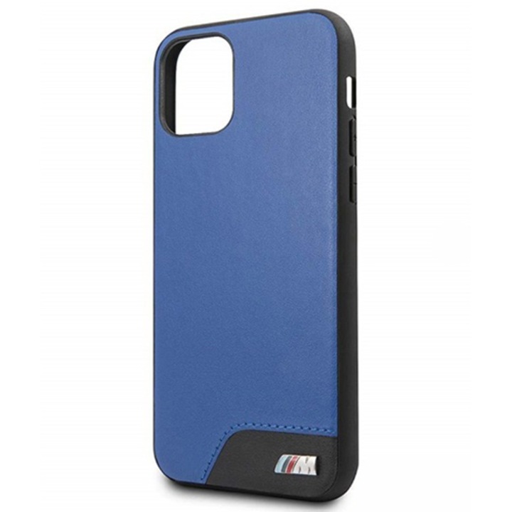 BMW iPhone 11 Pro kemény műbőrtok, Kék