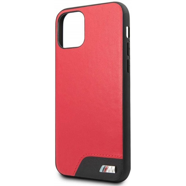 BMW iPhone 11 Pro kemény műbőrtok, Piros