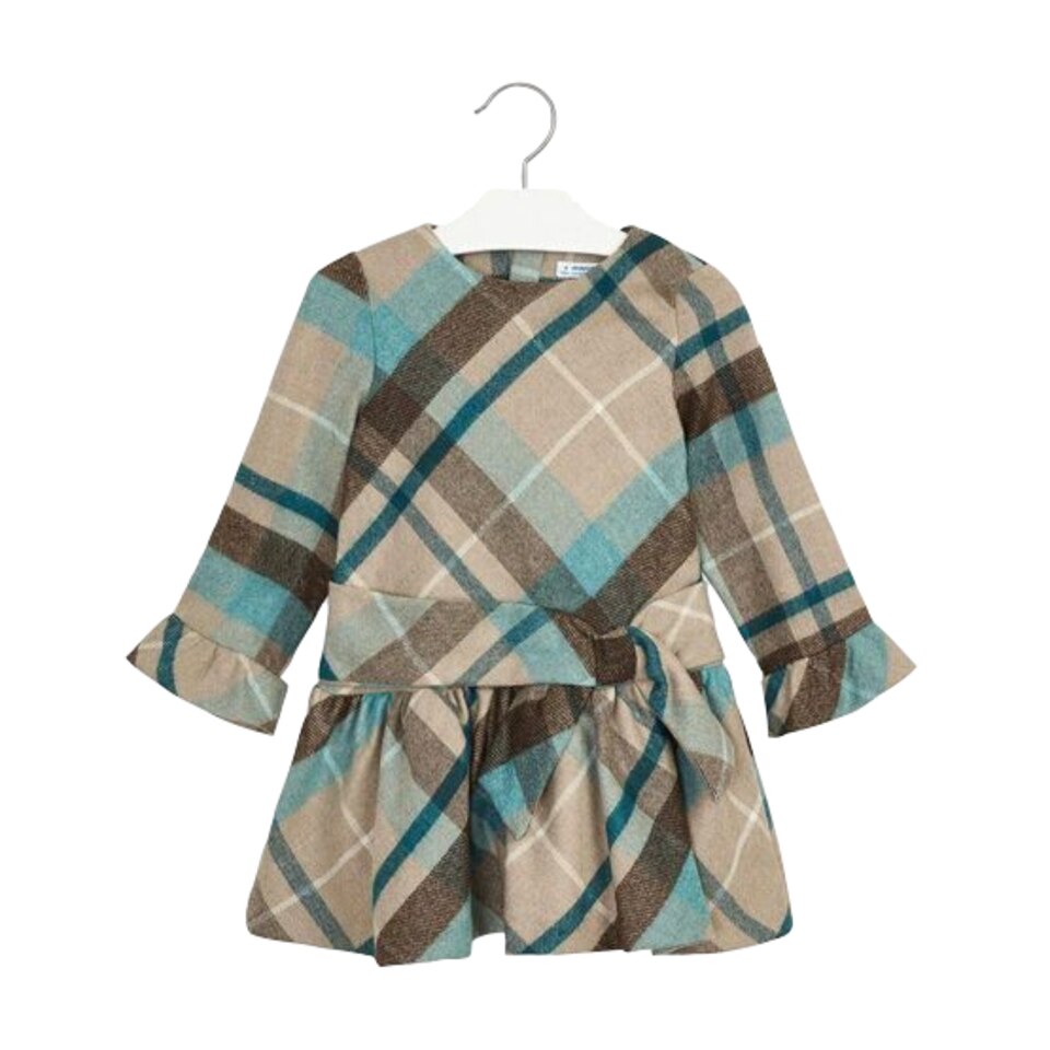 Rochie in carouri bej/verde, Mayoral - 8 ani