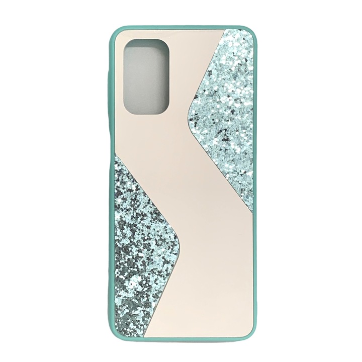 Husa din silicon model Oglinda cu Sclipici verde pentru Huawei P Smart 2021