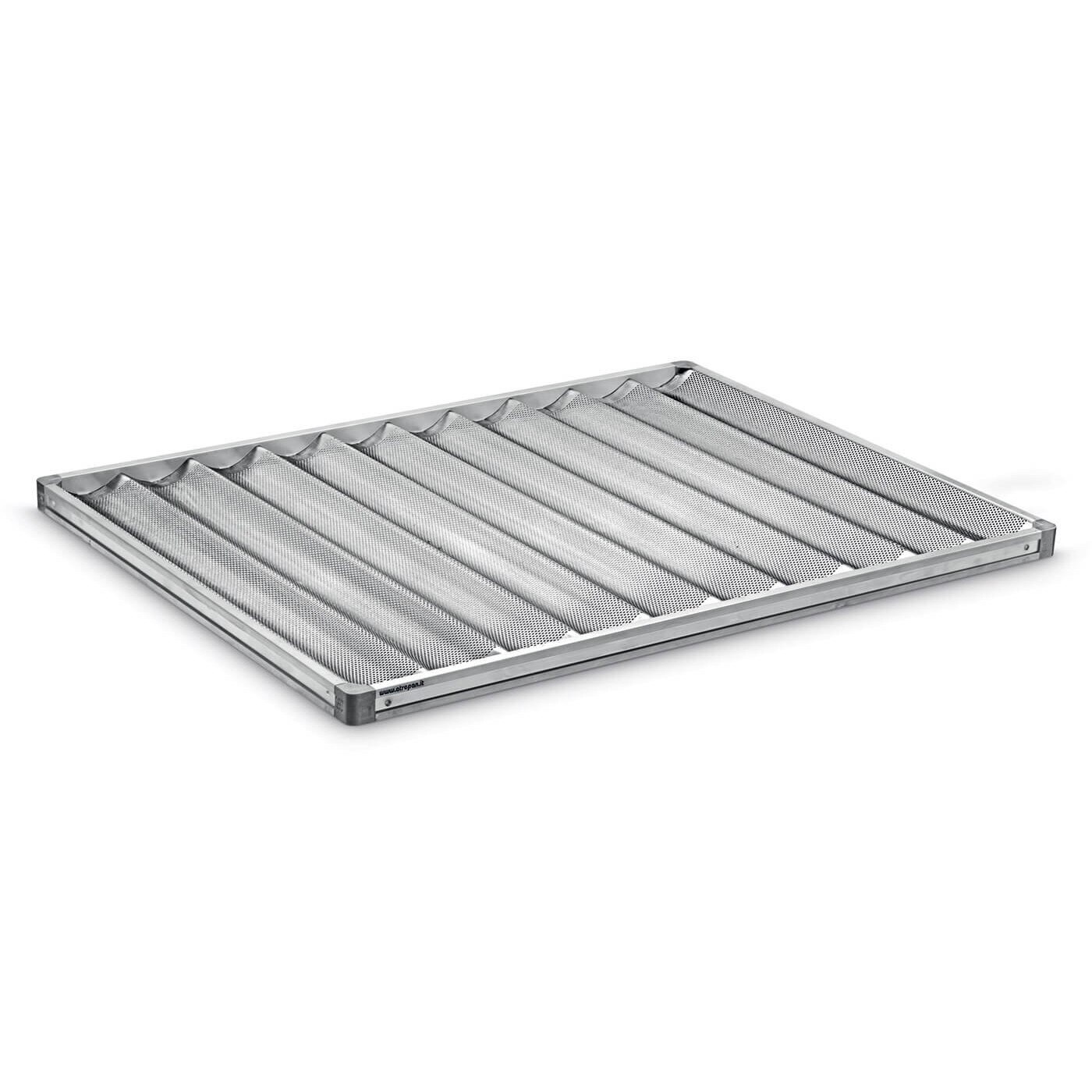 Tava perforata din aluminiu, pentru baghete, suprafata siliconata, grosime 1mm, dimensiuni 600x800mm