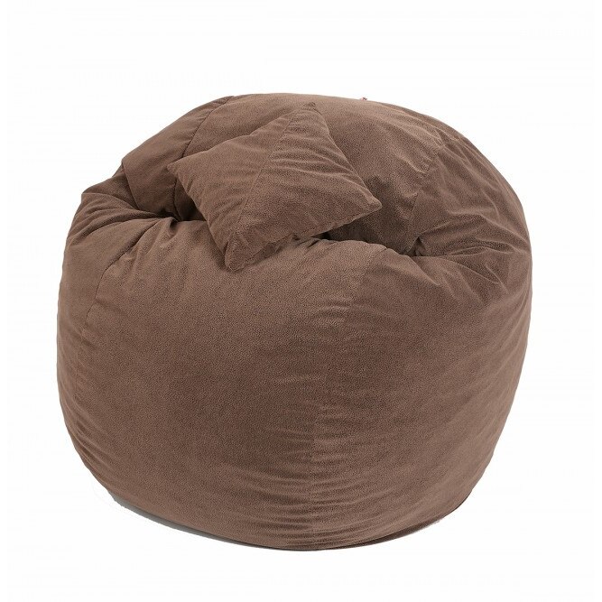 Fotoliu King Size XL cu Perna decorativa, Brown Muffin Gama Plush Honey umplut cu fulgi de burete memory mix