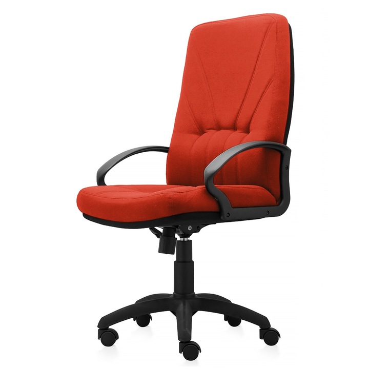 Scaun directorial de birou TRAFFIC CHAIRS COLORADO P DUAL, tapiterie textil Rosu+Negru, brate directoriale, mecanism balans