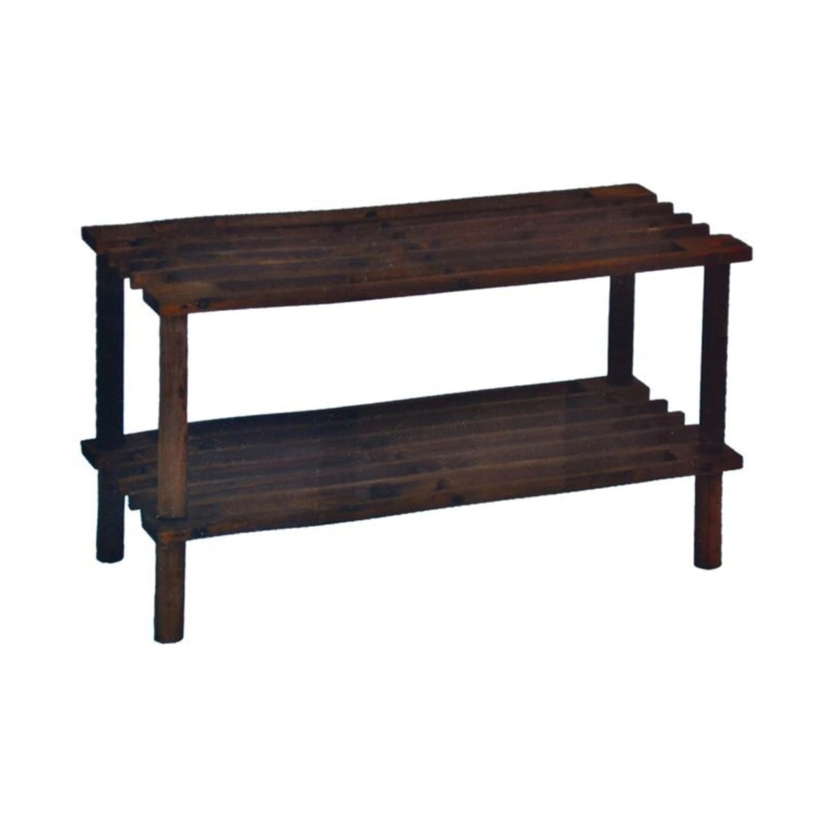 Raft pantofi din lemn, maro