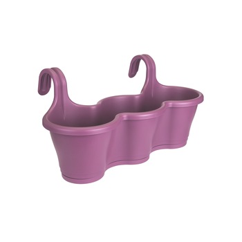 Jardiniera Elho Corsica Trio pentru bare si balustrade, cu diametru de 53 cm, culoare violet Jardiniera Elho Corsica Trio pentru bare si balustrade, cu diametru de 53 cm, culoare violet