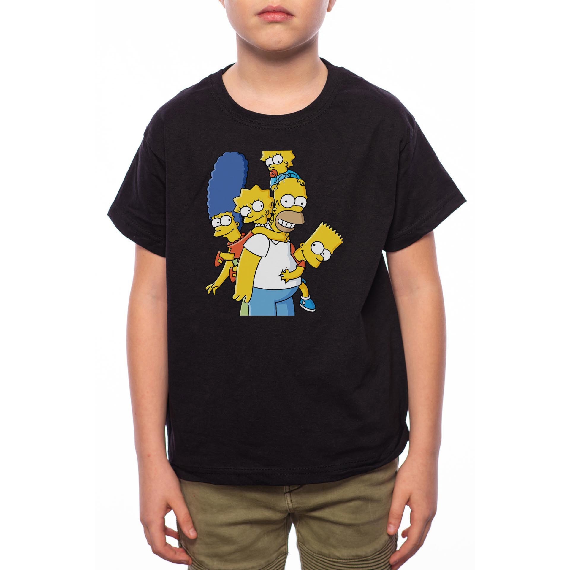 Tricou Baiat, The Simpsons, 100% Bumbac, Negru, B47
