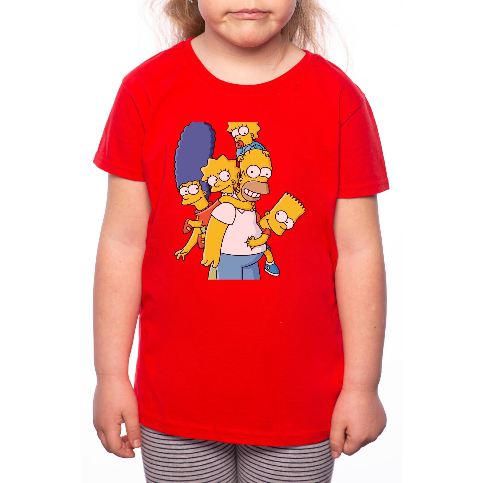 Tricou Fetita, The Simpsons, 100% Bumbac, Rosu, R47